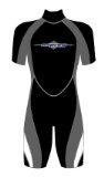 (Osprey) Womens Shorty Wetsuit Chest 34` (X-SML) (Black/Grey)