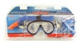 Snorkel and face mask scuba set - red/yellow/bue