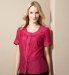 Cap Sleeve Piped Stretch Blouse