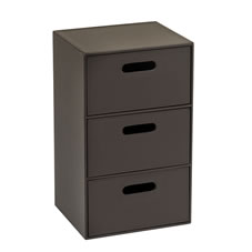 Other Faux Leather 3 Drawer Storage Box