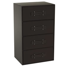 Other Faux Leather 4 Drawer Storage Box Brown
