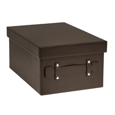 Other Faux Leather Storage Box Brown Medium