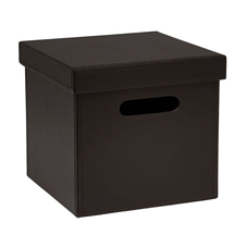 Other Faux Leather Storage Box Brown Small