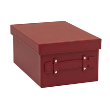 Other Faux Leather Storage Box Red Medium
