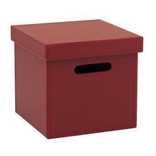 Other Faux Leather Storage Box Red X Small