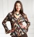 Other Long Sleeve Pleated Floral Print Blouse