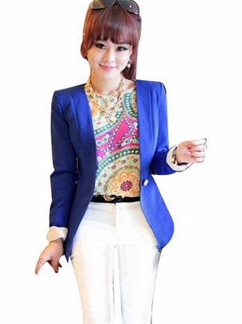 Other New Women Candy Shrug Casual Slim Suit Blazer Jacket Coat Tops (L ( UK M), blue)