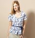 Other Pure Cotton Short Sleeve Leaf Print Blouse