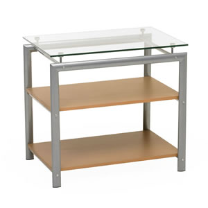 Other Shelf Unit 3 Tier Oblong Wood/Glass Small
