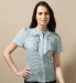 Other Short Sleeve Bow Front Stripe Blouse