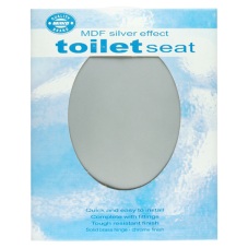 Wilko Toilet Seat MDF Silver Effect