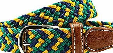 Slim Skinny fashion Woven Stretch Retro Canvas Belts in Multiple Colours (Yellow White and Blue)