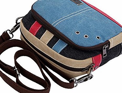 OULII Fashion Casual Canvas Small Shoulder Bag Cross-body Messenger Bag Waist Bag Pack Travel Bag (Blue)