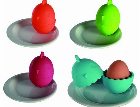 Colourful Green Hen Shaped Silicon Egg Cup on a Plate - Lovely Way for Children to Enjoy Eggs - Ladies / Womans Perfect Ideal Christmas Present / Gift / Stocking Filler Ideal Way to Start the Day