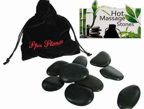 Luxury Hot Stones Massage Set (9 stones Provided) - Luxury Pamper Gift - Ladies Perfect Ideal Christmas Present / Gift / Stocking Filler Ideal Gift for The Gardener