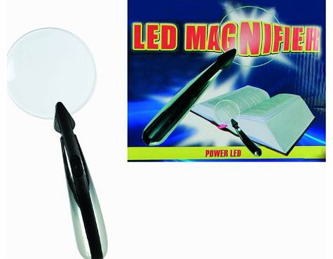 Powerful Magnifying Glass with Built in LED for easy Reading - Ideal for Adding A Little Extra Light When Reading - Ladies / Womans Perfect Ideal Christmas Present / Gift / Stocking Filler Ideal Fun a