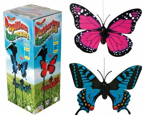 Solar Powered Garden Ornament - Fluttering Butterfly - Ladies / Womans Perfect Ideal Christmas Present / Gift / Stocking Filler Ideal Gift for The Gardener