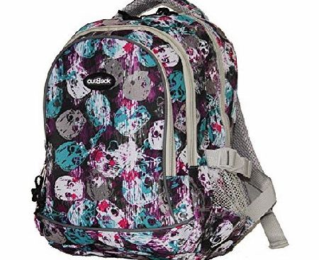 Outback SMALL 12 Litre Backpack Daypack Men Ladies Boys Girls Child 4 Designs (SKULLS)