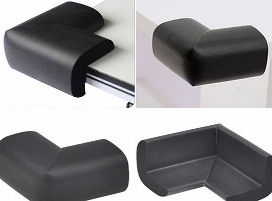 outdoortips  4 x Baby Safety Corner Protection - Desk Corner Edge Cushions (Black)
