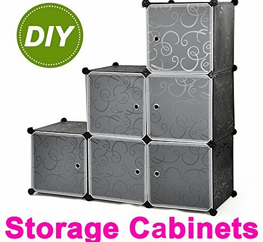 outdoortips  6-layer Storage Rack Books Toys Case Shelf Cube Cabinet Unit Rack