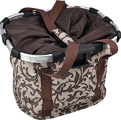  Bicycle Quick Release Front Bar Carrier Folding Basket Bike/Cycle/Shopping Bag (Coffee Pattern)