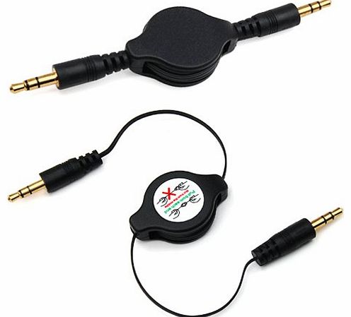 outdoortips  Car Radio Aux Retractable Cable iPod Shuffle MP3 iPhone 3.5mm