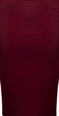 Outofgas Clothing. Womens Ladies Midi Pencil Plain Striped Stretch Bodycon High Waisted Tube Skirt (S/M (UK 8/10), Wine)