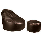 Chair & Footstool Chair Faux Leather,