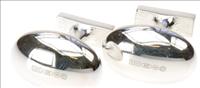 Oval Sterling Silver Cufflinks by Simon Carter