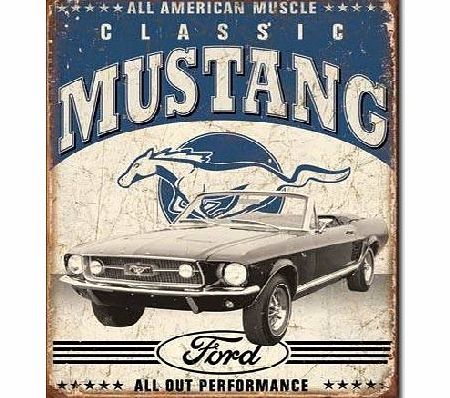 OverstockToyz Large Car Garage Auto Ford Classic Mustang Vintage Retro Metal Tin Wall Sign 1813