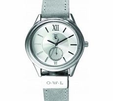 OWL Ladies York Grey Leather Strap Watch