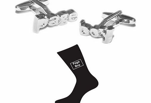 Own Make Page Boy Cut out Cufflinks and Page Boy Socks (Small Kids 9-12)