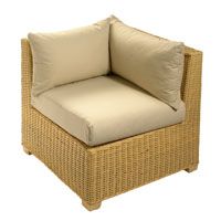 Corner Chair Honey with Half Panama Cushions Natural