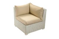 Corner Chair White with Half Panama Cushions Alabaster