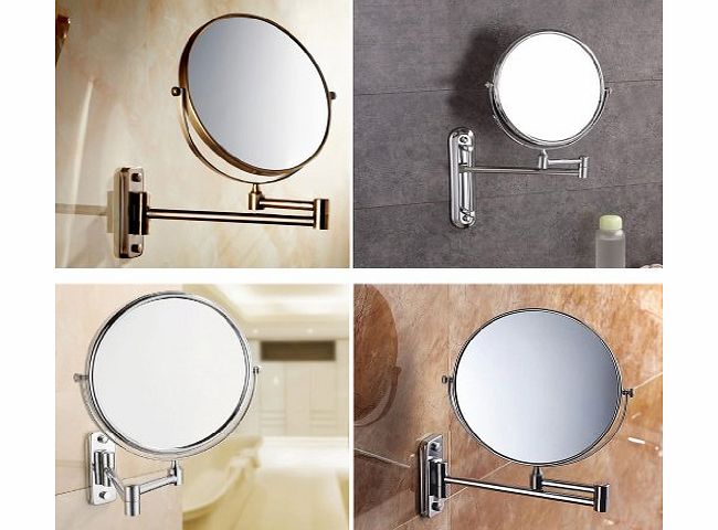 High Quality Magnifying Mirrors, Chrome Extending 8 inches cosmetic doubles sides wall mounted make up mirror shaving bathroom mirror foldable and height-adjustable (10x Magnification)