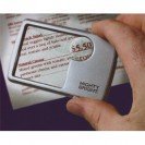 MIGHTY BRIGHT LED WALLET MAGNIFIER. POCKET MAGNIFIER WITH LIGHT. 2 x MAGNIFICATION WITH 6 x BIFOCAL