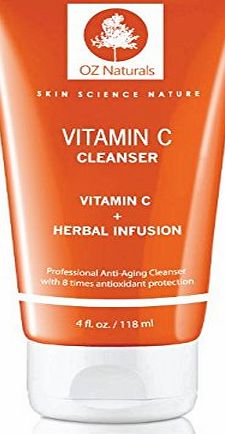 OZ Naturals Facial Cleanser Contains Powerful Vitamin C - This Natural Face Wash Is The BEST Anti Aging Facial Cleanser On The Market - It Deep Cleans Pores While Providing 8 Times The Anti Oxidant Pr