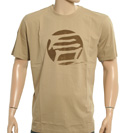 Beige T-Shirt with Large Green Logo