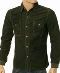 Ozeki Dark Green Cord Long Sleeve Shirt