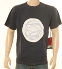 Ozeki Mens Deep Navy with Large Circular Printed Logo Short Sleeve Cotton T-Shirt