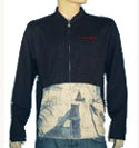 Mens Ozeki Full Zip Navy Sweatshirt With Pattern On Pockets