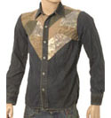 Navy- Khaki & Beige Cotton Shirt