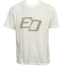 White T-Shirt with Green Printed Logo