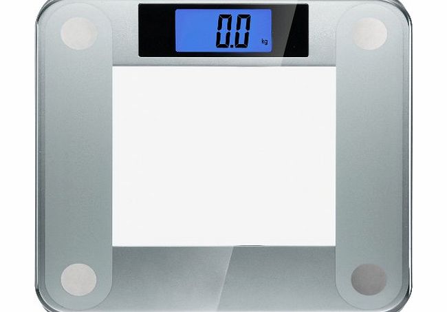 Precision II Digital Bathroom Scale (200 kg / 440 lbs Capacity), in Ultra Sturdy Tempered Glass with Blue Xbright LCD & StepOn ActivationOzeri Precision II Digital Bathroom Scale (440 lbs Ca