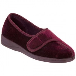 Padders Female PADSLIP404SS Textile Upper Textile Lining Comfort House Mules and Slippers in Burgundy