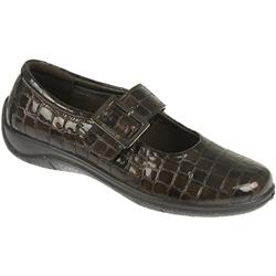 Female Saffron Leather Upper Leather Lining Casual Shoes in BROWN CROC