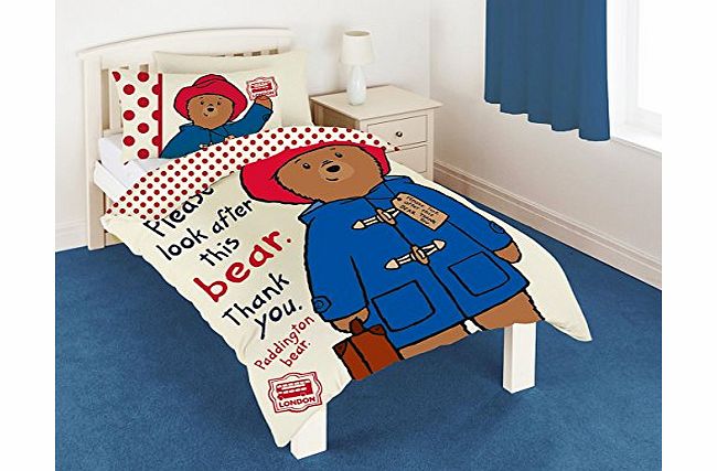 Paddington Bear Single Duvet Set QUILT PILLOW COVER SET KIDS BOYS (PBSD1)