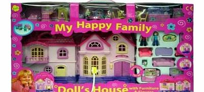 Try Me Happy Family Toy Plastic Dolls House, Figures, Furniture & Accessories
