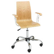 Home Office Chair with Arms, Oak