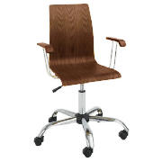 Home Office Chair with Arms, Walnut